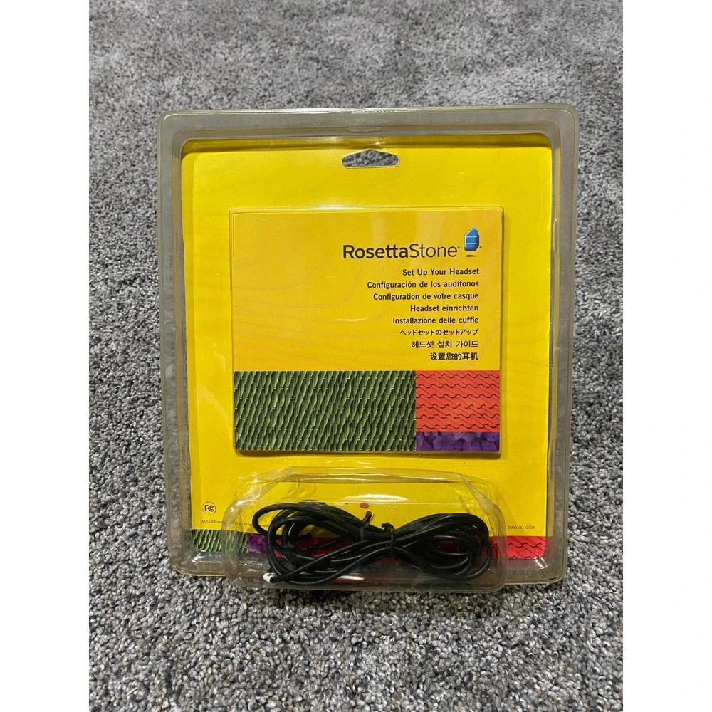 Rosetta Stone Headset Microphone Unisex OS Black New USB Wired Noise Canceling